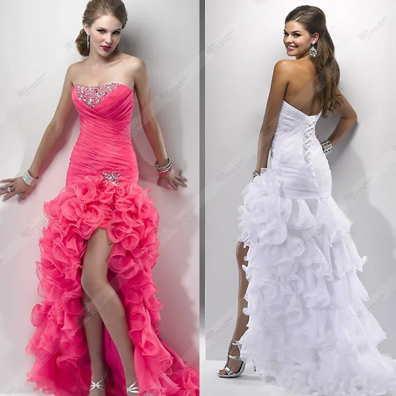 Strapless Sexy Custom Made Wedding Dress Rhinestone Crystal Organza Beading Short front and Long Back sexy wedding dress 2014
Strapless Sexy Custom Made Wedding Dress Rhinestone Crystal Organza Beading Short front and Long Back sexy wedding dress 2014