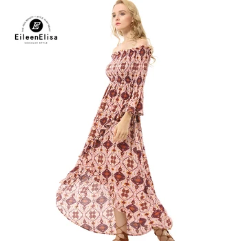 Women Long Maxi Dresses Bohemia Slash Neck Printed Dress 2018 Summer Beach Female Split Stylish Style Dress
Women Long Maxi Dresses Bohemia Slash Neck Printed Dress 2018 Summer Beach Female Split Stylish Style Dress
