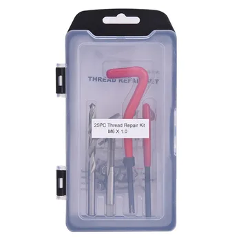 25 Pcs M6X1.0 Auto Engine Block Restoring Damaged Thread Repair Tool Kit Set HX3101-B
25 Pcs M6X1.0 Auto Engine Block Restoring Damaged Thread Repair Tool Kit Set HX3101-B