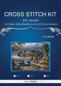 9-44 Needlework Crafts 14CT unprinted Embroidery Quality Counted Cross Stitch Kit Set Oil Painting Lago del Porto pattern
9-44 Needlework Crafts 14CT unprinted Embroidery Quality Counted Cross Stitch Kit Set Oil Painting Lago del Porto pattern