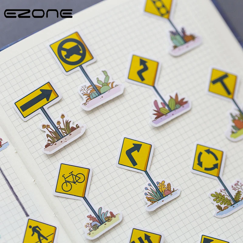 EZONE 50PCS Sticker Design Of Road Sign Shape Kawaii Leaves Elk Arrow Printed For Children DIY Sketching Album School Supplies
EZONE 50PCS Sticker Design Of Road Sign Shape Kawaii Leaves Elk Arrow Printed For Children DIY Sketching Album School Supplies