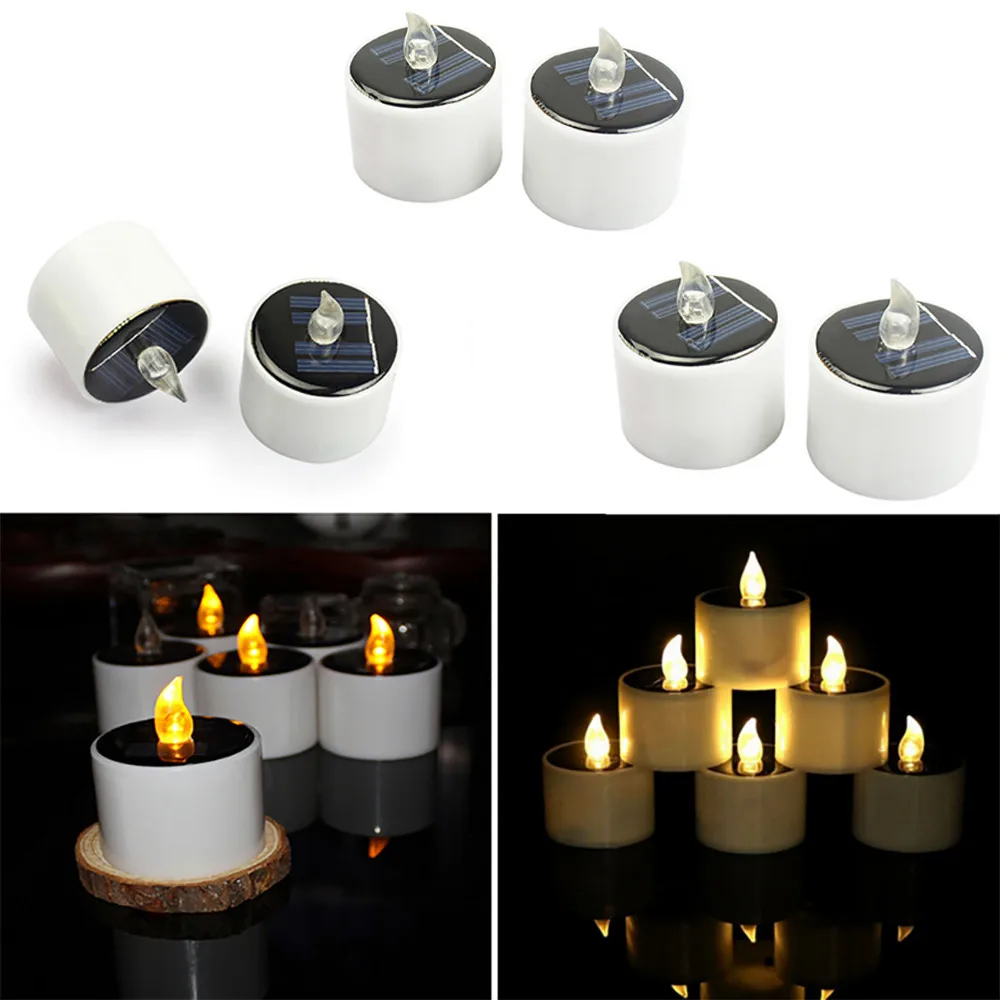 6Pcs LED Candle Light Solar Powered LED Candles Flameless Electronic Solar LED Tea Lights Lamp Wedding Party Romantic Light
6Pcs LED Candle Light Solar Powered LED Candles Flameless Electronic Solar LED Tea Lights Lamp Wedding Party Romantic Light