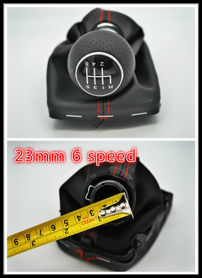23mm / 6 Speed Car Gear Shift Knob With Leather Boot Gear Stick Shifter Lever Gaiter Cover For Audi A3 8L big hole
23mm / 6 Speed Car Gear Shift Knob With Leather Boot Gear Stick Shifter Lever Gaiter Cover For Audi A3 8L big hole
