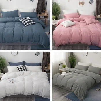 Finether Elegant Solid Color Bedding Set Bed Linen Set Duvet Cover Pillowcase With Beautiful Tassel Single Full Queen King Size
Finether Elegant Solid Color Bedding Set Bed Linen Set Duvet Cover Pillowcase With Beautiful Tassel Single Full Queen King Size