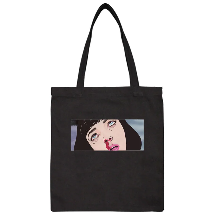 Women Hand Bag Fashion Pulp Fiction Print Shopping Bag Female Big capacity Cotton Canvas Package Bag Shoulder Bags
Women Hand Bag Fashion Pulp Fiction Print Shopping Bag Female Big capacity Cotton Canvas Package Bag Shoulder Bags