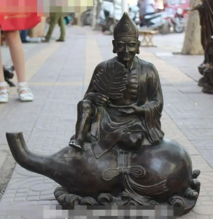 S4636 24" Old Buddhism Bronze monk Mad Monk jigong Living Buddha Arhat On Gourd Statue
S4636 24" Old Buddhism Bronze monk Mad Monk jigong Living Buddha Arhat On Gourd Statue
