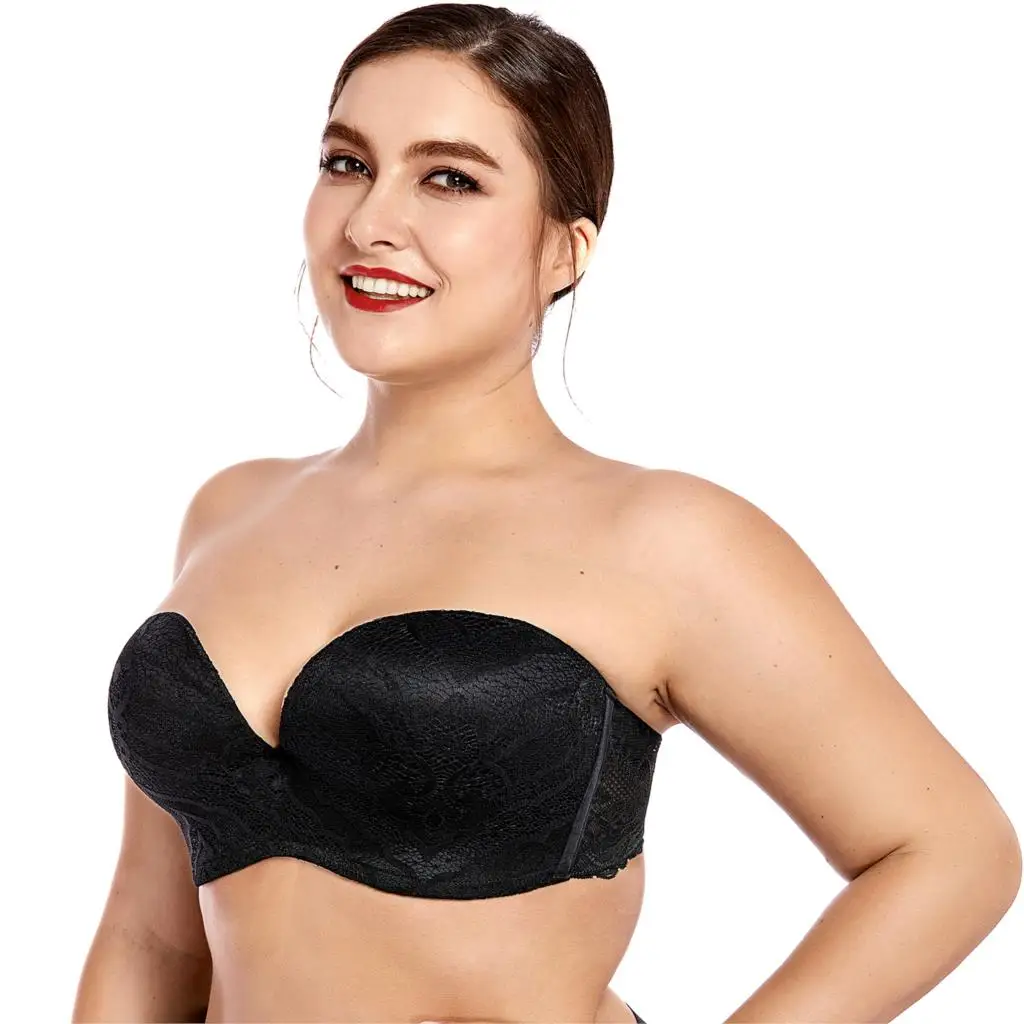 Women's Sexy Lace Slightly Lined Underwire Lift Support Plunge Plus Size Strapless Bra
Women's Sexy Lace Slightly Lined Underwire Lift Support Plunge Plus Size Strapless Bra
