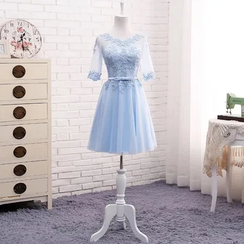 A-line Half Sleeve Short Evening Dresses Tulle Lace Simple Formal Bride Party Dress Evening Gown Many Colors DR05S
A-line Half Sleeve Short Evening Dresses Tulle Lace Simple Formal Bride Party Dress Evening Gown Many Colors DR05S