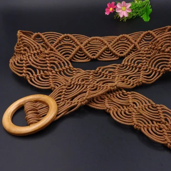 New Wax Rope Knitted Belt Waistband Wooden Buckle Women Belt Boho Simple Harajuku Knitted Belts For Women Jeans Waist Belt 100cm
New Wax Rope Knitted Belt Waistband Wooden Buckle Women Belt Boho Simple Harajuku Knitted Belts For Women Jeans Waist Belt 100cm