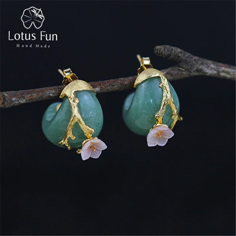 Lotus Fun 925 Sterling Silver Stud Earrings for Women Green Aventurine Natural Stone Unique Handmade Flower Jewelry Mom Gifts
Lotus Fun 925 Sterling Silver Stud Earrings for Women Green Aventurine Natural Stone Unique Handmade Flower Jewelry Mom Gifts
