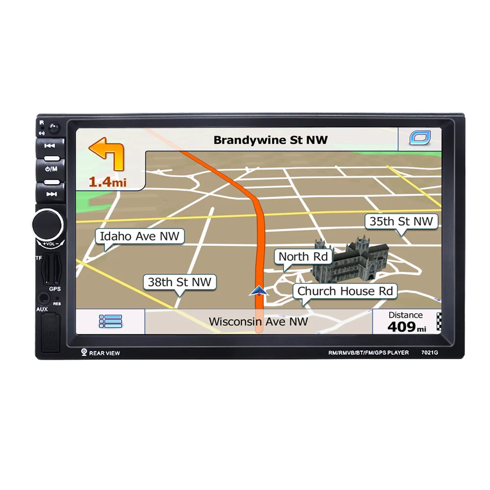 7021G 7 Inch Touch screen, car GPS navigator, car MP5 player, Bluetooth hands-free video player Vehicle GPS Units Equipment
7021G 7 Inch Touch screen, car GPS navigator, car MP5 player, Bluetooth hands-free video player Vehicle GPS Units Equipment