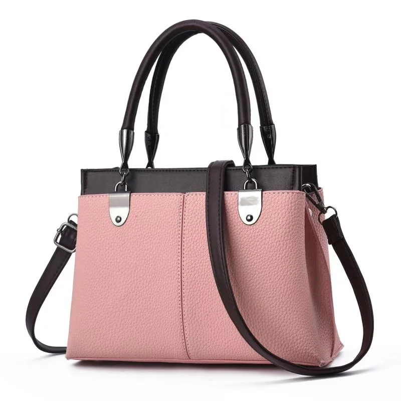 2018 new portable pu women's bag simple Joker color matching ladies shoulder bag 
2018 new portable pu women's bag simple Joker color matching ladies shoulder bag