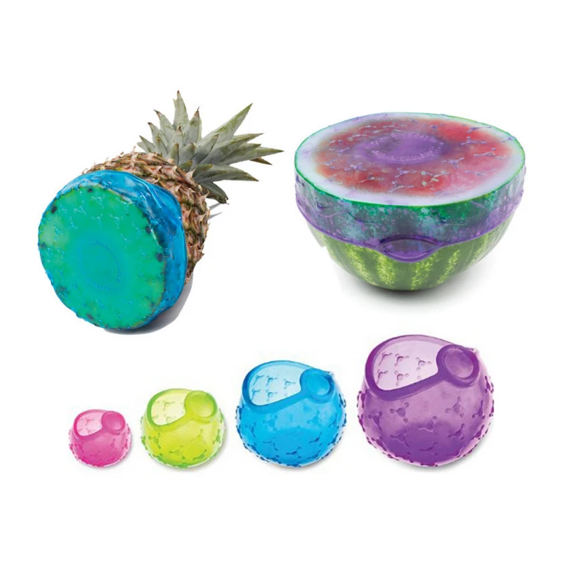 4Pcs/Set Food Grade Silicone Fruit Vegetables Fresh Keeping Cover Lid Food Fresh Bowl Sealed Cover Melon Stretch Suction Sealer
4Pcs/Set Food Grade Silicone Fruit Vegetables Fresh Keeping Cover Lid Food Fresh Bowl Sealed Cover Melon Stretch Suction Sealer