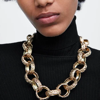 MANILAI Statement Metal Coarse Chain Choker Necklaces For Women Punk Alloy Maxi Bib Collar Necklaces Big Jewelry Golden
MANILAI Statement Metal Coarse Chain Choker Necklaces For Women Punk Alloy Maxi Bib Collar Necklaces Big Jewelry Golden