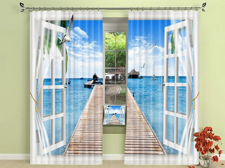 Maldives seascape photo printing three-dimensional fabric shade cloth curtain Photo
Maldives seascape photo printing three-dimensional fabric shade cloth curtain Photo