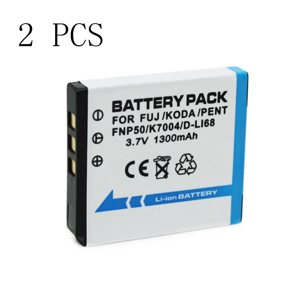 WHCYonline 2 Pieces 1300mAh NP-50 FNP50 NP50 KLIC-7004 KLIC-7004 K7004 D-Li68 Camera Battery For Fujifilm X10 X20 XF1 F50 F75
WHCYonline 2 Pieces 1300mAh NP-50 FNP50 NP50 KLIC-7004 KLIC-7004 K7004 D-Li68 Camera Battery For Fujifilm X10 X20 XF1 F50 F75