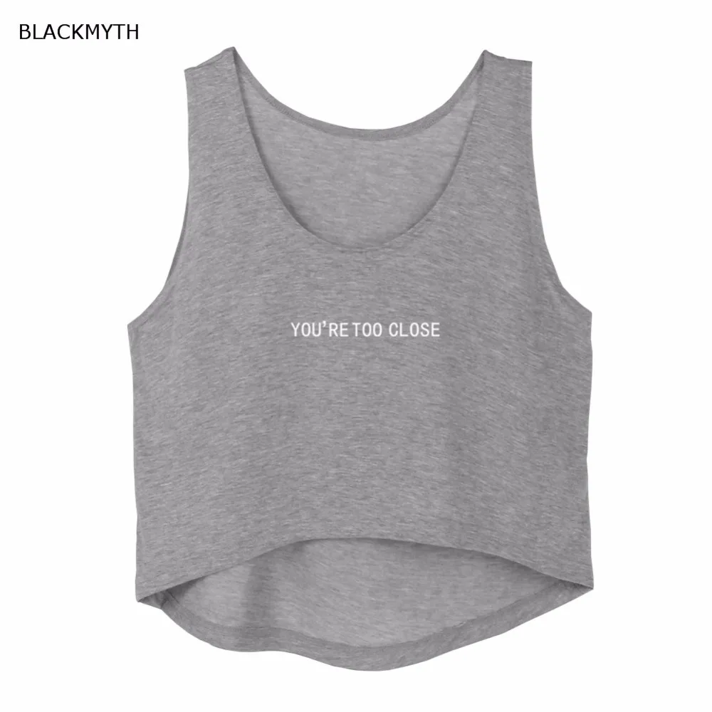 BLACKMYTH Summer Style YOU'RE TOO CLOSE Letter Print Women Crop Tops Knitted Slim Tank Top
BLACKMYTH Summer Style YOU'RE TOO CLOSE Letter Print Women Crop Tops Knitted Slim Tank Top