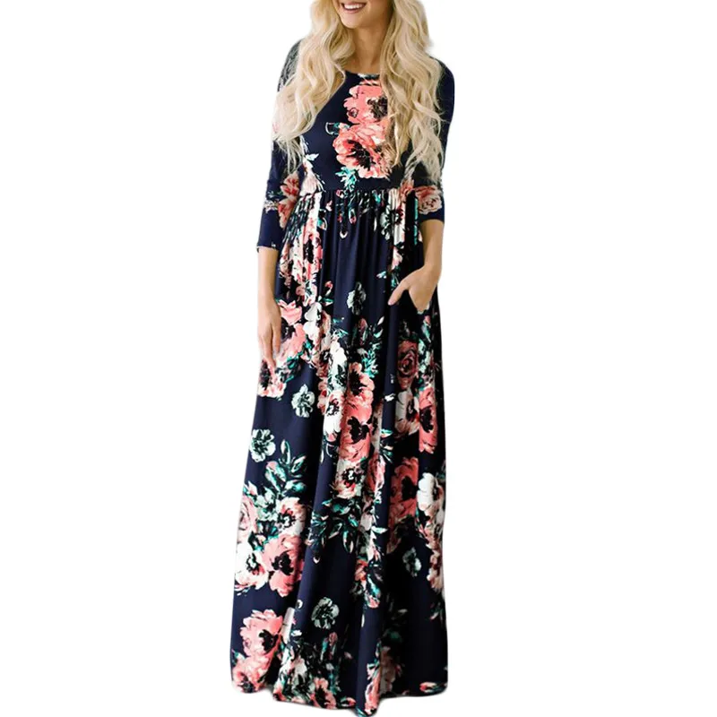 New Arrivals Floral Print Summer Dress Elegant O Neck Beach Dress Wrist Sleeve Casual Maxi Dress Plus Size Vestidos De Fiesta
New Arrivals Floral Print Summer Dress Elegant O Neck Beach Dress Wrist Sleeve Casual Maxi Dress Plus Size Vestidos De Fiesta