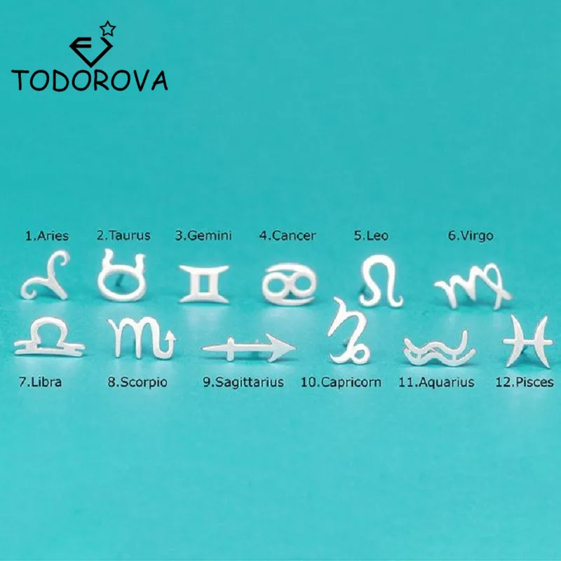 Todorova Stainless Steel Zodiac Sign Stars Stud Earrings for Men 12 Constellation Symbols Fashion Women Jewelry Birthday Gift
Todorova Stainless Steel Zodiac Sign Stars Stud Earrings for Men 12 Constellation Symbols Fashion Women Jewelry Birthday Gift