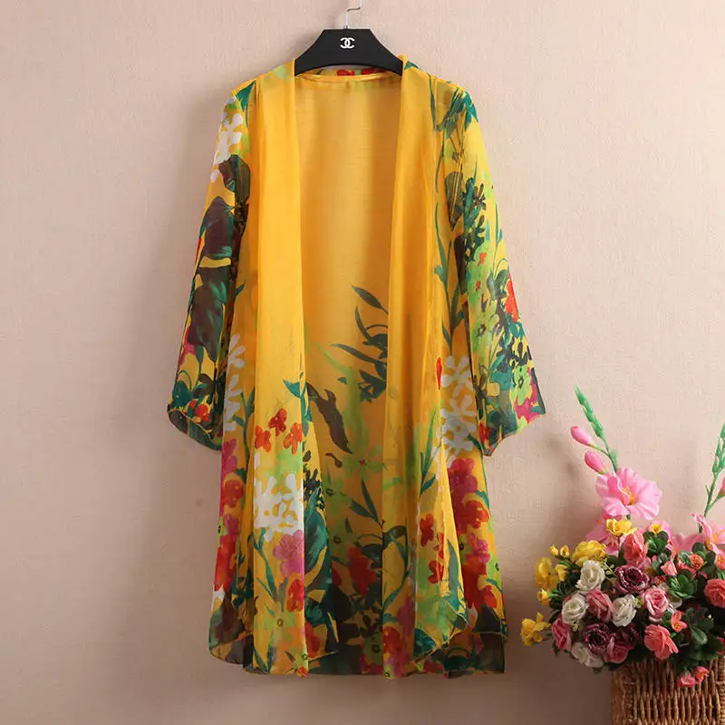 Womens Floral Loose Kimono Cardigan Shirt Boho Beach Print Long Coat Women Summer Sun Protection Jacket Streetwear
Womens Floral Loose Kimono Cardigan Shirt Boho Beach Print Long Coat Women Summer Sun Protection Jacket Streetwear