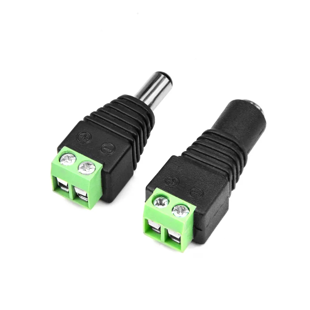 

5,5x2,1mm DC alimentación macho/hembra Jack adaptador conector enchufe para CCTV DVR tira de luz LED