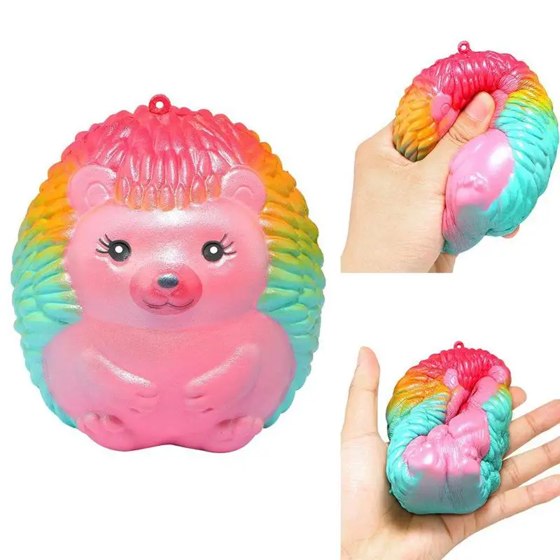 

Squishy Hedgehog, Jumbo Squeeze Cute Hedgehog Cream Bread Scented Decompression Slow Rising Stress Relief Toys Phone Charm Gif