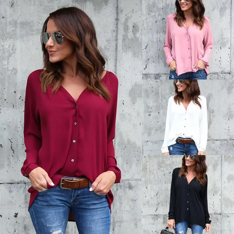 Spring Autumn New Fashion Women Ladies Long Sleeve Loose Blouse Summer V Neck Casual Shirt Tops Stylish Womens Loose Blouses
Spring Autumn New Fashion Women Ladies Long Sleeve Loose Blouse Summer V Neck Casual Shirt Tops Stylish Womens Loose Blouses
