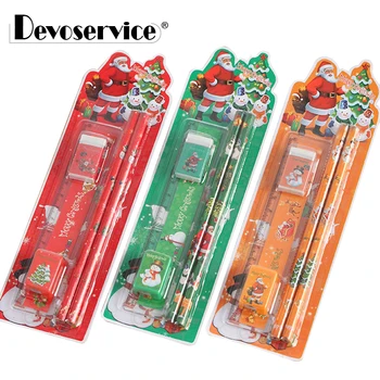 Cute Merry Christmas Stationery Set 5 in 1 Pencils Ruler Eraser Pencil Sharpener Santa Claus Gifts For Kid Office School Supply
Cute Merry Christmas Stationery Set 5 in 1 Pencils Ruler Eraser Pencil Sharpener Santa Claus Gifts For Kid Office School Supply