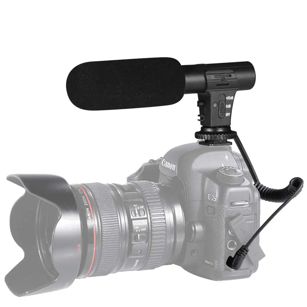 3.5mm Camera Microphone VLOG Photography Interview Digital Video Recording Microphone for Nikon Canon DSLR Camera
3.5mm Camera Microphone VLOG Photography Interview Digital Video Recording Microphone for Nikon Canon DSLR Camera