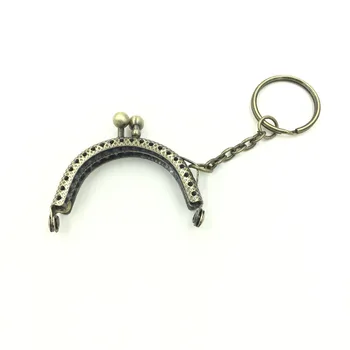 

5Pcs Bronze Tone Semicircle Metal Arch Frame Kiss Clasps Lock With Key Ring Handle Purse Bags Handbags Parts 5x4cm