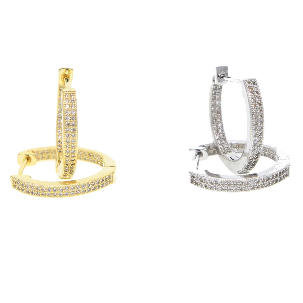 2018 fashion jewelry double row cz micro pave cubic zirconia gold silver color sparking bling men woomen Cz HOOP EARRING
2018 fashion jewelry double row cz micro pave cubic zirconia gold silver color sparking bling men woomen Cz HOOP EARRING