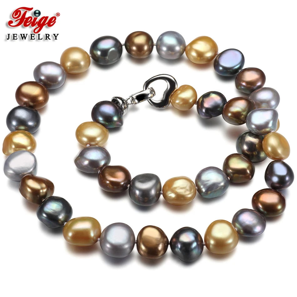 FEIGE Big Pearl Necklace 11-12mm Multicolor Baroque Freshwater Pearl Jewelry Vintage style Choker Necklace Women Fine Jewelry
FEIGE Big Pearl Necklace 11-12mm Multicolor Baroque Freshwater Pearl Jewelry Vintage style Choker Necklace Women Fine Jewelry