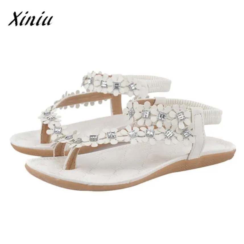 XINIU Women Summer Bohemia Flower Beads Flip-flop Shoes Flat Sandals Best Selling Size 36-39 Khaki White 2 Colors
XINIU Women Summer Bohemia Flower Beads Flip-flop Shoes Flat Sandals Best Selling Size 36-39 Khaki White 2 Colors