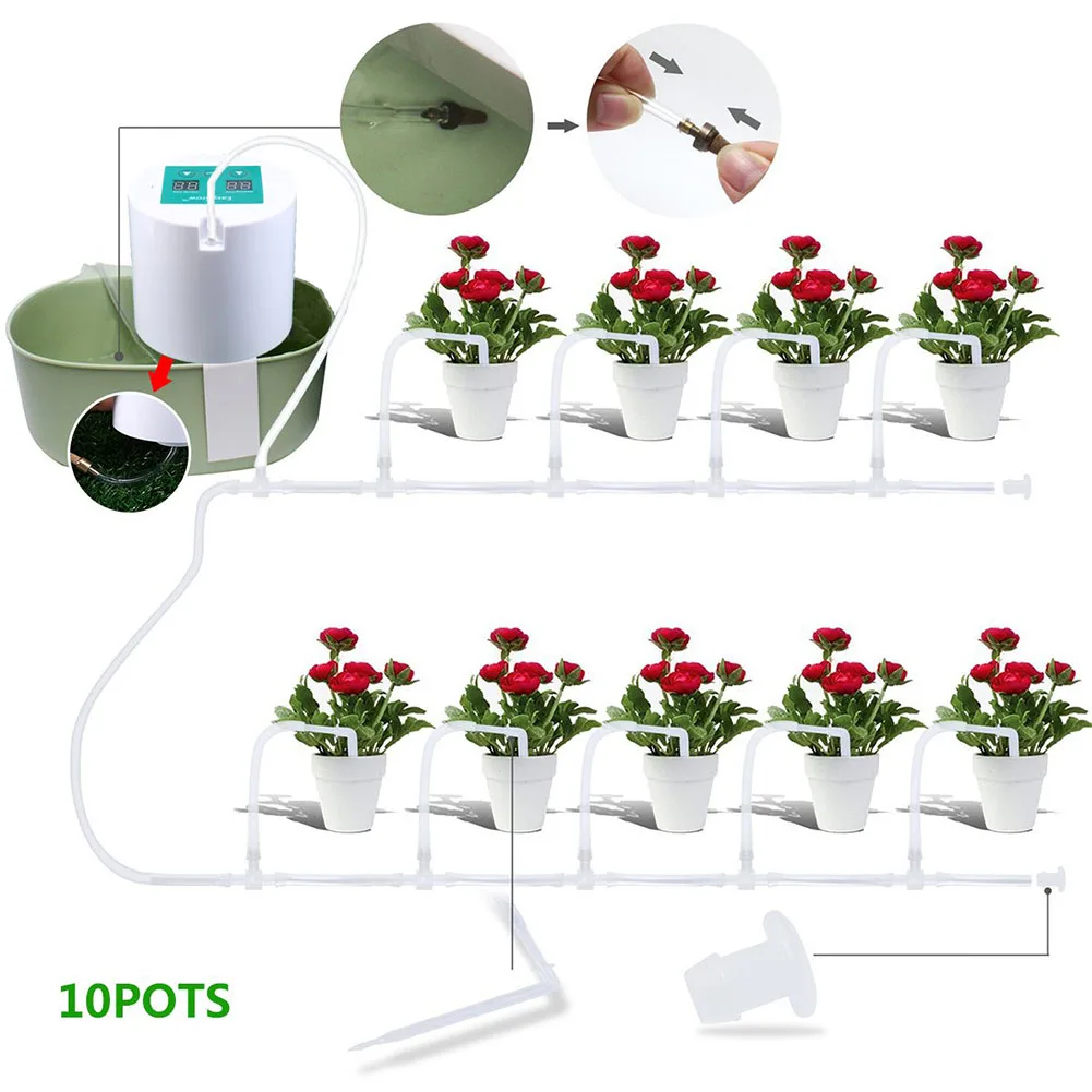 Garden Plant Drip Irrigation Kit Self Watering System Auto Watering Vacation Watering Timer MAL999 
Garden Plant Drip Irrigation Kit Self Watering System Auto Watering Vacation Watering Timer MAL999