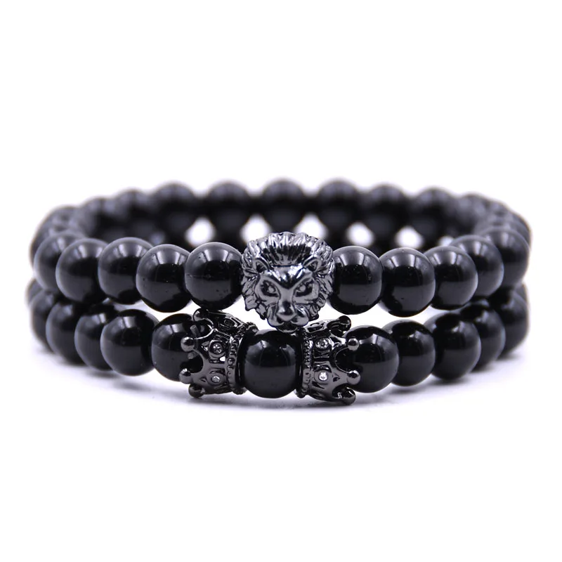 HYHONEY Copper Lion head CZ Crown Jewelry 8mm Natural stone Bracelet Men jewelry Elasticity Bracelets pulseiras
HYHONEY Copper Lion head CZ Crown Jewelry 8mm Natural stone Bracelet Men jewelry Elasticity Bracelets pulseiras