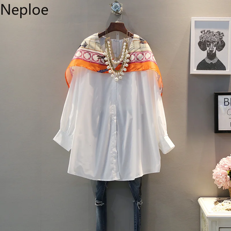 Neploe Korean Patchwork Scarf Women Shirts Summer 2019 New Single Breasted Long Sleeve Blouse Loose Female Tops 44833
Neploe Korean Patchwork Scarf Women Shirts Summer 2019 New Single Breasted Long Sleeve Blouse Loose Female Tops 44833