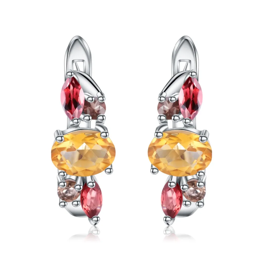 GEM'S BALLET 100% 925 Sterling Silver Gemstone Elegant Stud Earrings Natural Citrine Garnet Smoky Quartz for Women Fine Jewelry
GEM'S BALLET 100% 925 Sterling Silver Gemstone Elegant Stud Earrings Natural Citrine Garnet Smoky Quartz for Women Fine Jewelry