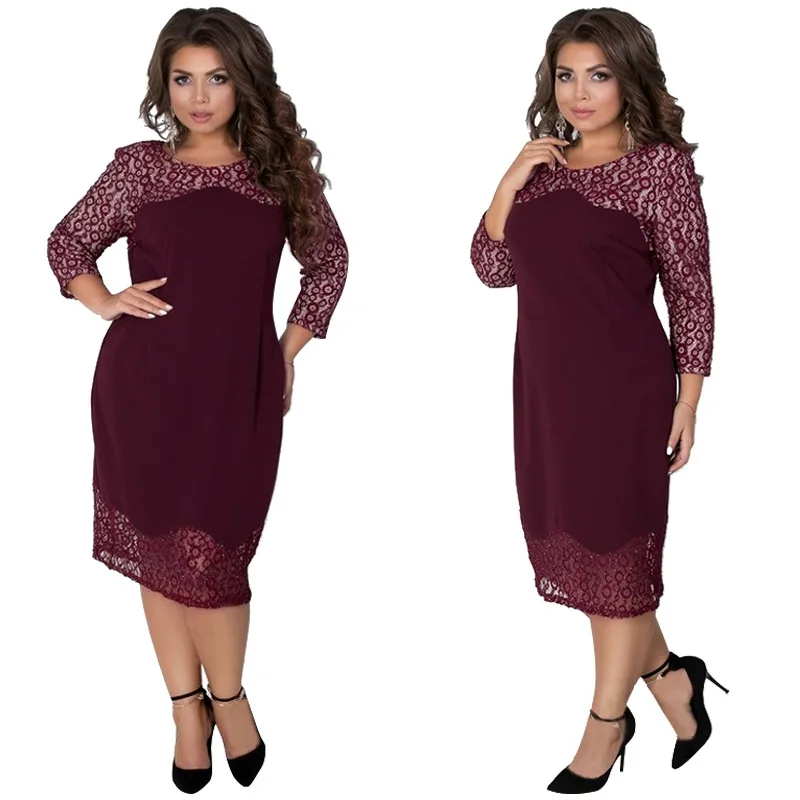 XL-6XL Europe Style Women Dress A-line Office Lady Sweet Temperament Spring Autumn Solid Lace Dress High Quality ZBD2057FR13
XL-6XL Europe Style Women Dress A-line Office Lady Sweet Temperament Spring Autumn Solid Lace Dress High Quality ZBD2057FR13
