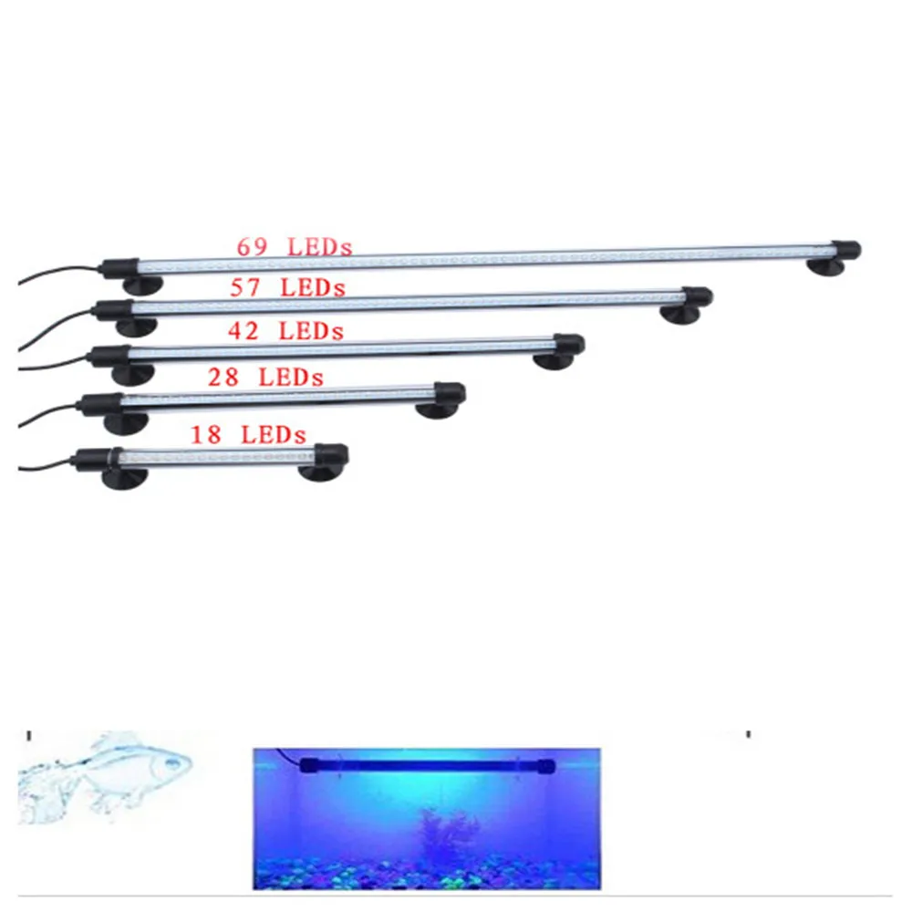 

Aquarium Fish Tank 18/30/42/57/69 LED Light White Bar Submersible Waterproof Clip Lamp Decor EU plug US plug