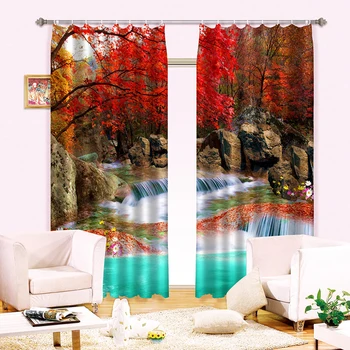 New Cafe Office 3D Blackout Curtains Red Woods Falls Scenery Pattern Fabric Washable Bedroom Curtains for Living Room Textiles
New Cafe Office 3D Blackout Curtains Red Woods Falls Scenery Pattern Fabric Washable Bedroom Curtains for Living Room Textiles