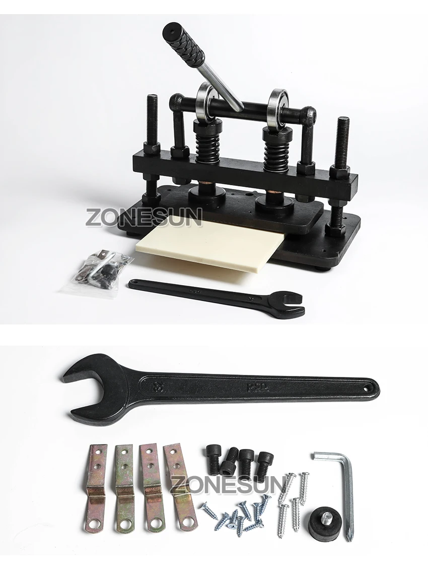 ZONESUN 26x12cm Double Wheel Hand Leather Die Cutting Machine