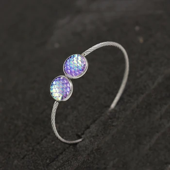 Fnixtar Stainless Steel Mermaid Fish Scales Charm Adjustable Open Cuff Bangles Bracelets for Women Birthday Gift 12piece/lot
Fnixtar Stainless Steel Mermaid Fish Scales Charm Adjustable Open Cuff Bangles Bracelets for Women Birthday Gift 12piece/lot