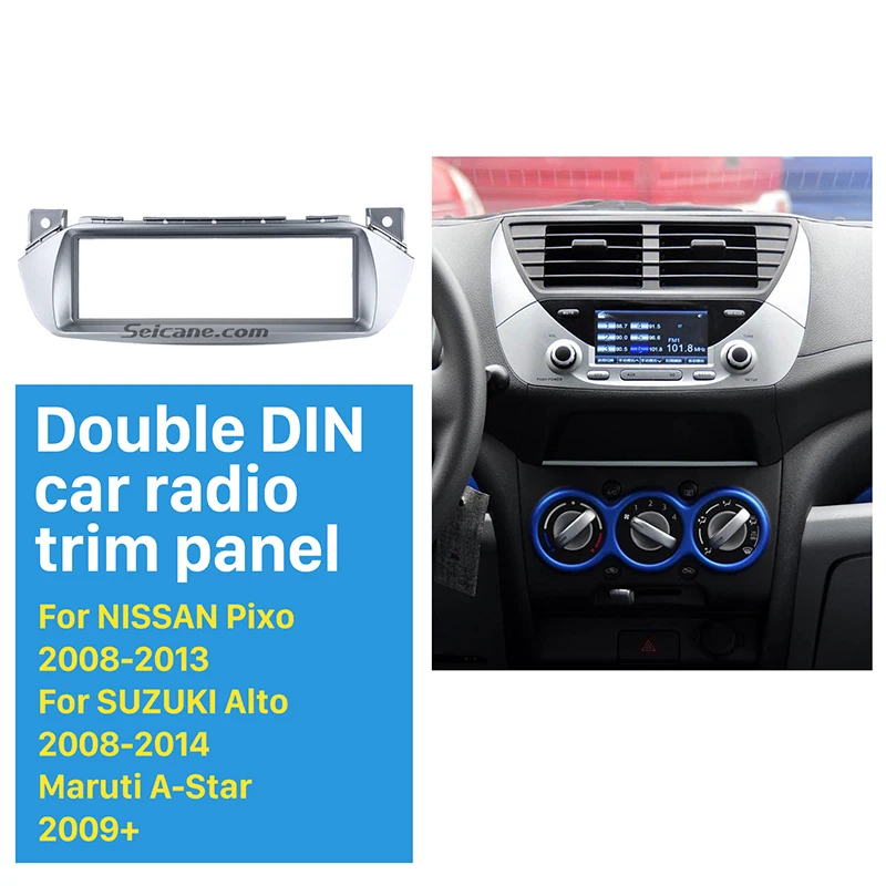 Seicane Silver 1Din Car Radio Fascia for 2008-2014 Suzuki Alto Nissan Pixo Maruti A-Star Dash CD Player Audio Fitting Adaptor
Seicane Silver 1Din Car Radio Fascia for 2008-2014 Suzuki Alto Nissan Pixo Maruti A-Star Dash CD Player Audio Fitting Adaptor
