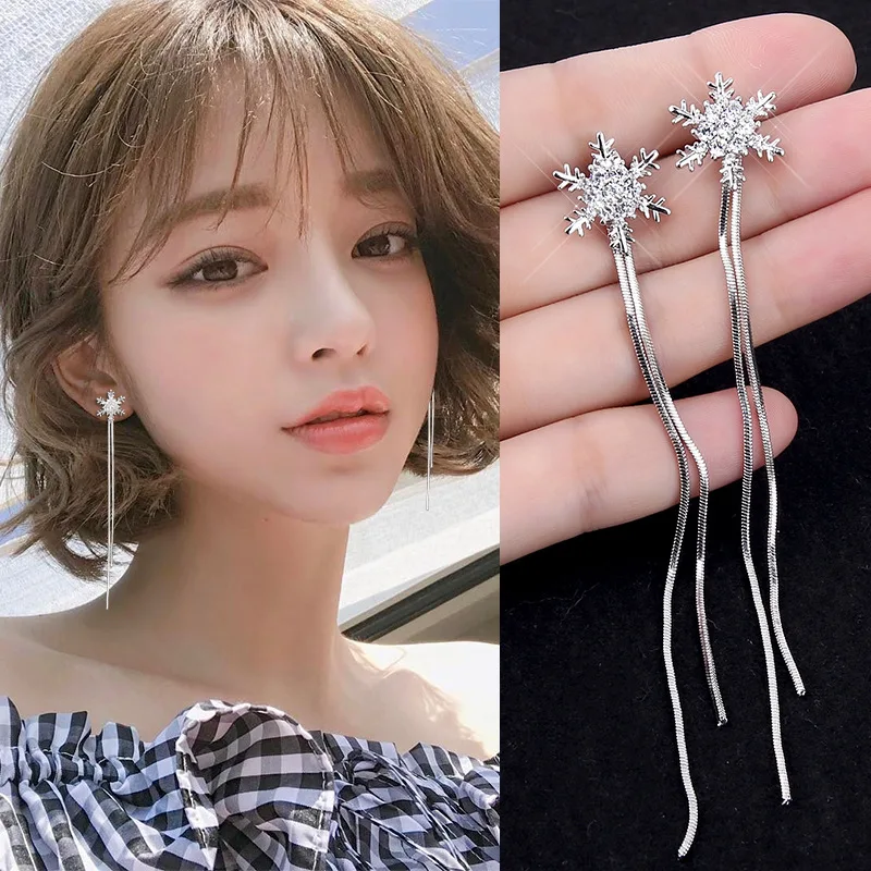 Wholesale Sales Punk 2018 Fashion New Earrings Silver Personality Simple Tide Snowflake Tassel Anti-allergy Ear Line Earrings
Wholesale Sales Punk 2018 Fashion New Earrings Silver Personality Simple Tide Snowflake Tassel Anti-allergy Ear Line Earrings
