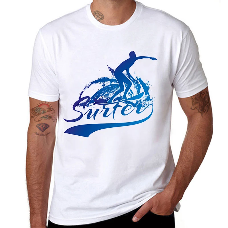 Surfer Brand Top Men TShirts Men Cotton Tees Shirt Fashion Cotton Tops