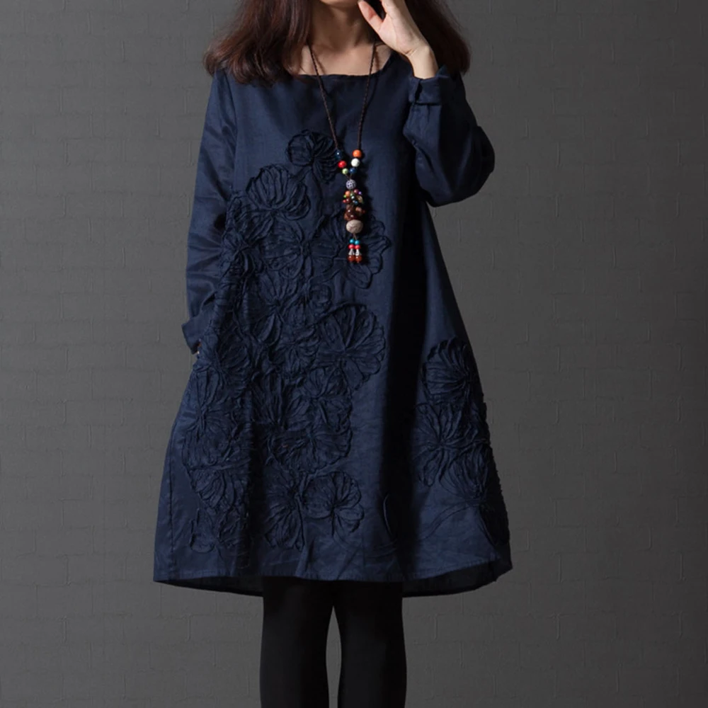 Bohemian Embroidery Dress Women Large Plus Size Loose Long-sleeved Cotton and Linen Dresses for Lady Midi Black A-Line Dress Red
Bohemian Embroidery Dress Women Large Plus Size Loose Long-sleeved Cotton and Linen Dresses for Lady Midi Black A-Line Dress Red