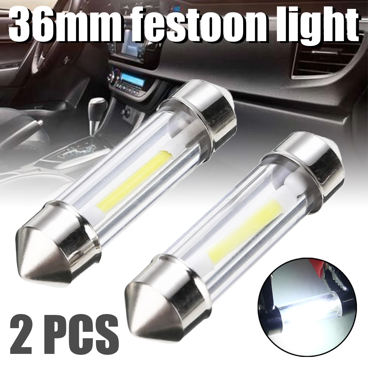2pcs 36mm Double Tip C5W LED Car Festoon Light 6000K Hight Brightness Reading Dome Map License Plate Light Bulb White DC 12V
2pcs 36mm Double Tip C5W LED Car Festoon Light 6000K Hight Brightness Reading Dome Map License Plate Light Bulb White DC 12V