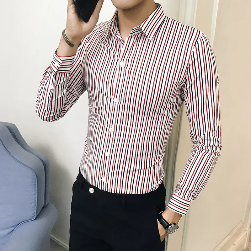 2018 Autumn Winter Men's Wear New Korean Striped Shirt Bright Shirt British Leisure Wear 39.98 5z
2018 Autumn Winter Men's Wear New Korean Striped Shirt Bright Shirt British Leisure Wear 39.98 5z