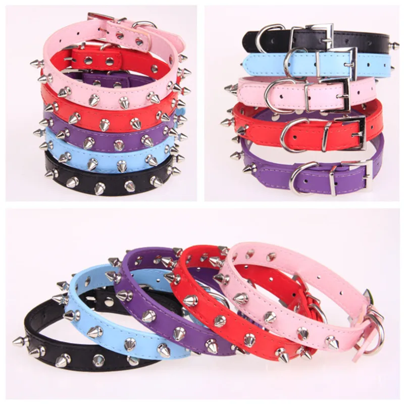 Dog Collars Candy Color Leather Small Dog Collar Rivet Spiked Puppy Necklace Studded Pet Dog Adjustable Collar Neck Strap Collar
Dog Collars Candy Color Leather Small Dog Collar Rivet Spiked Puppy Necklace Studded Pet Dog Adjustable Collar Neck Strap Collar
