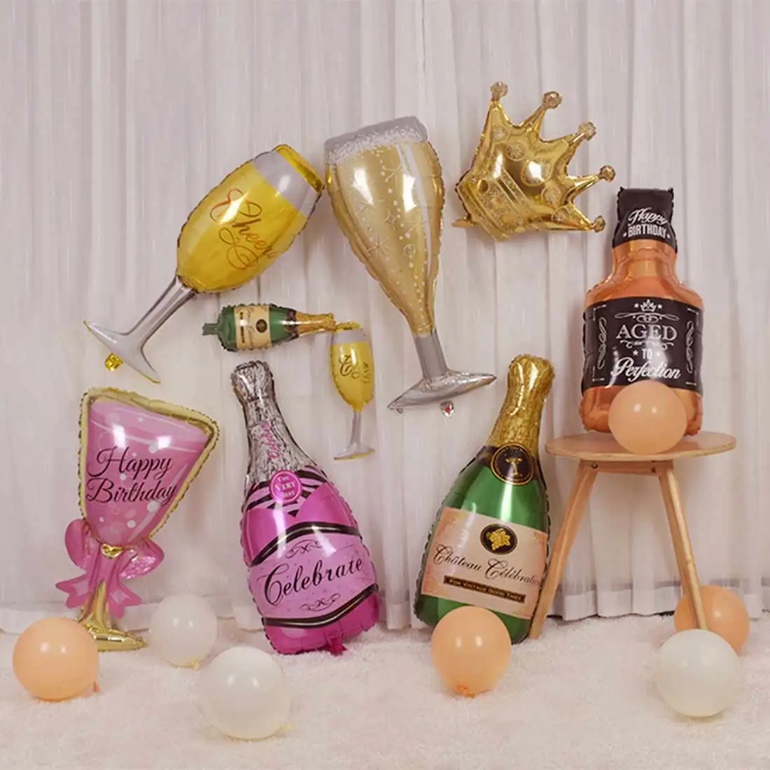 Large Gold Crown Champagne Bottle Balloons Bar King Happy New Year Aluminium Foil Balloon Graduation Funny Wedding Party Supply
Large Gold Crown Champagne Bottle Balloons Bar King Happy New Year Aluminium Foil Balloon Graduation Funny Wedding Party Supply